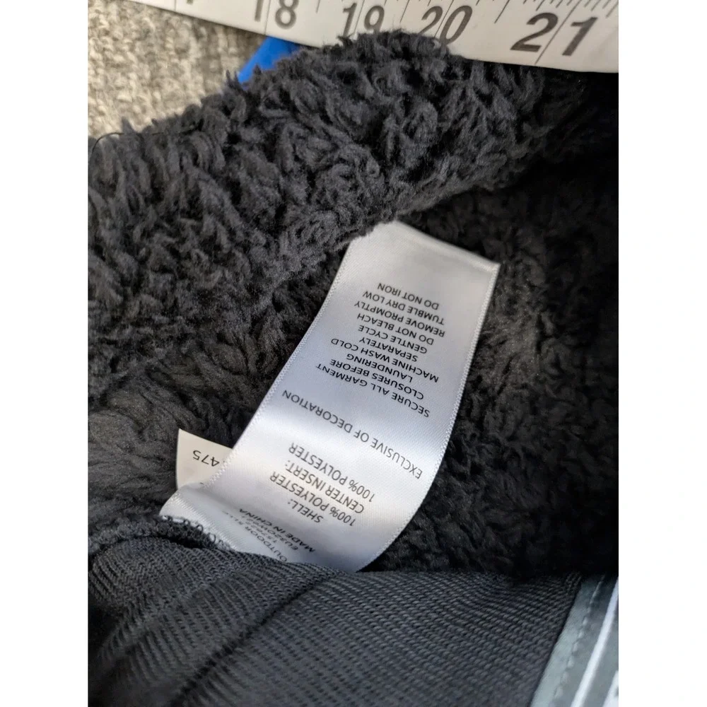 Eddie Bauer Kids XS (6/6X) Black Gray Fleece Hoodie Jacket Full Zip‎